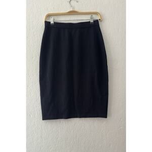 St. John Collection Black Santana Knit Pencil Skirt Pull On Sz 4 Classic USA